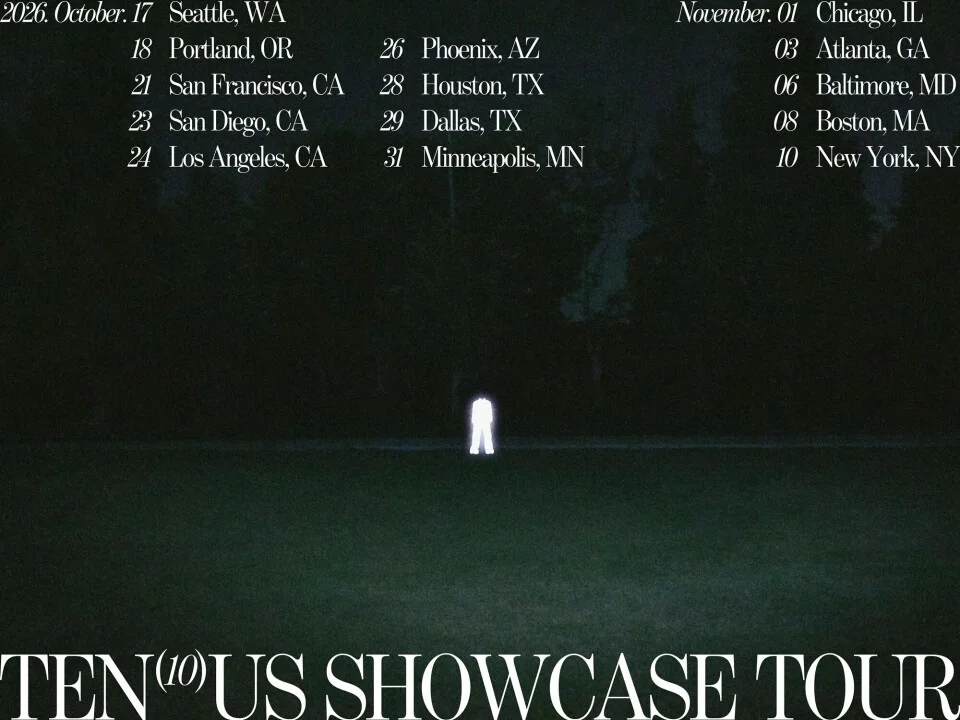 Tourposter mit den Terminen von Tens erster Solo-US-Tour