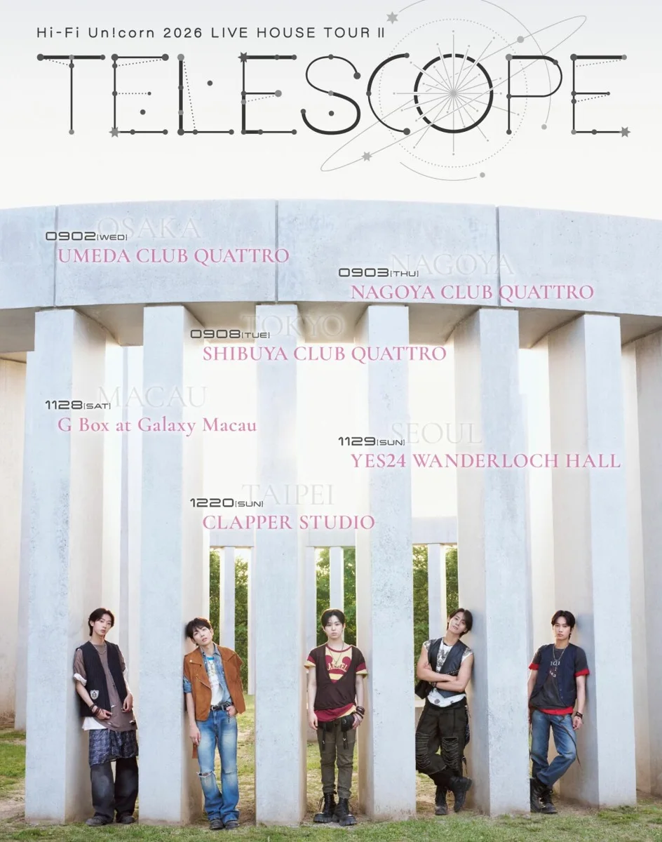 Tourposter von Hi-Fi Un!corn für die Konzertreihe Telescope