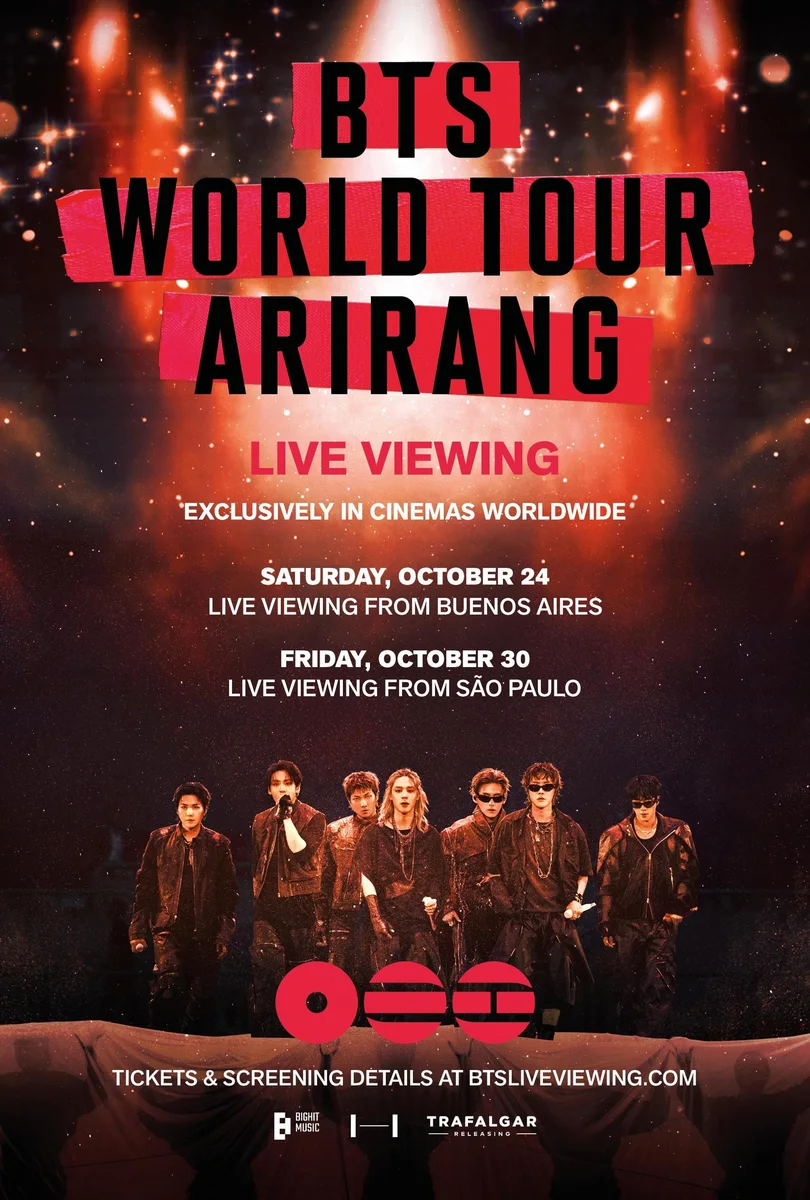 Tourplakat zur weltweiten Kinoübertragung von BTS ARIRANG