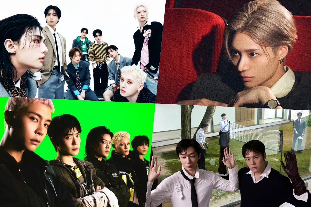 Stray Kids, Taemin, NCT 127 und MONSTA X auf dem Motiv zu den Circle Charts